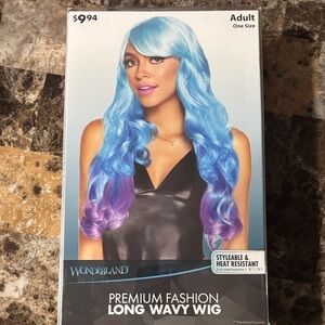 WONDERLAND Long Wavy Ombre Wig in Blue and Purple